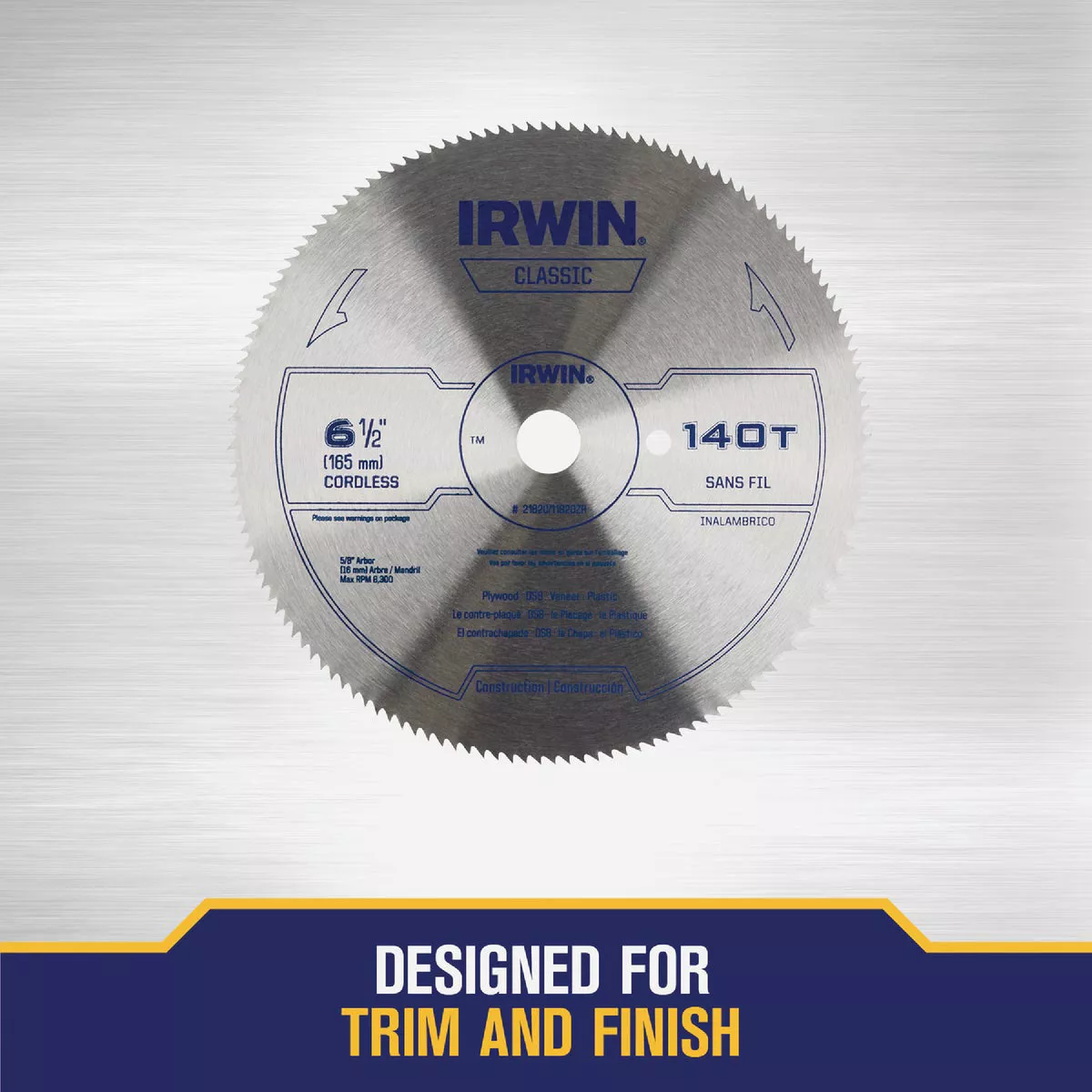 Irwin Steel 6-1/2 In. 140-Tooth Ripping/Crosscutting Circular Saw Blade - photo 4