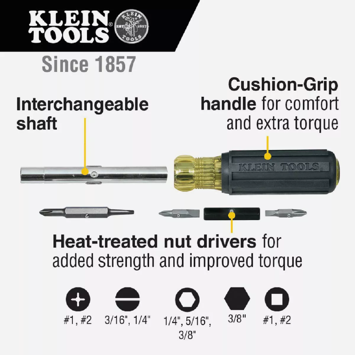 Klein 9-in-1 Multi-Bit Screwdriver and Nutdriver - photo 2