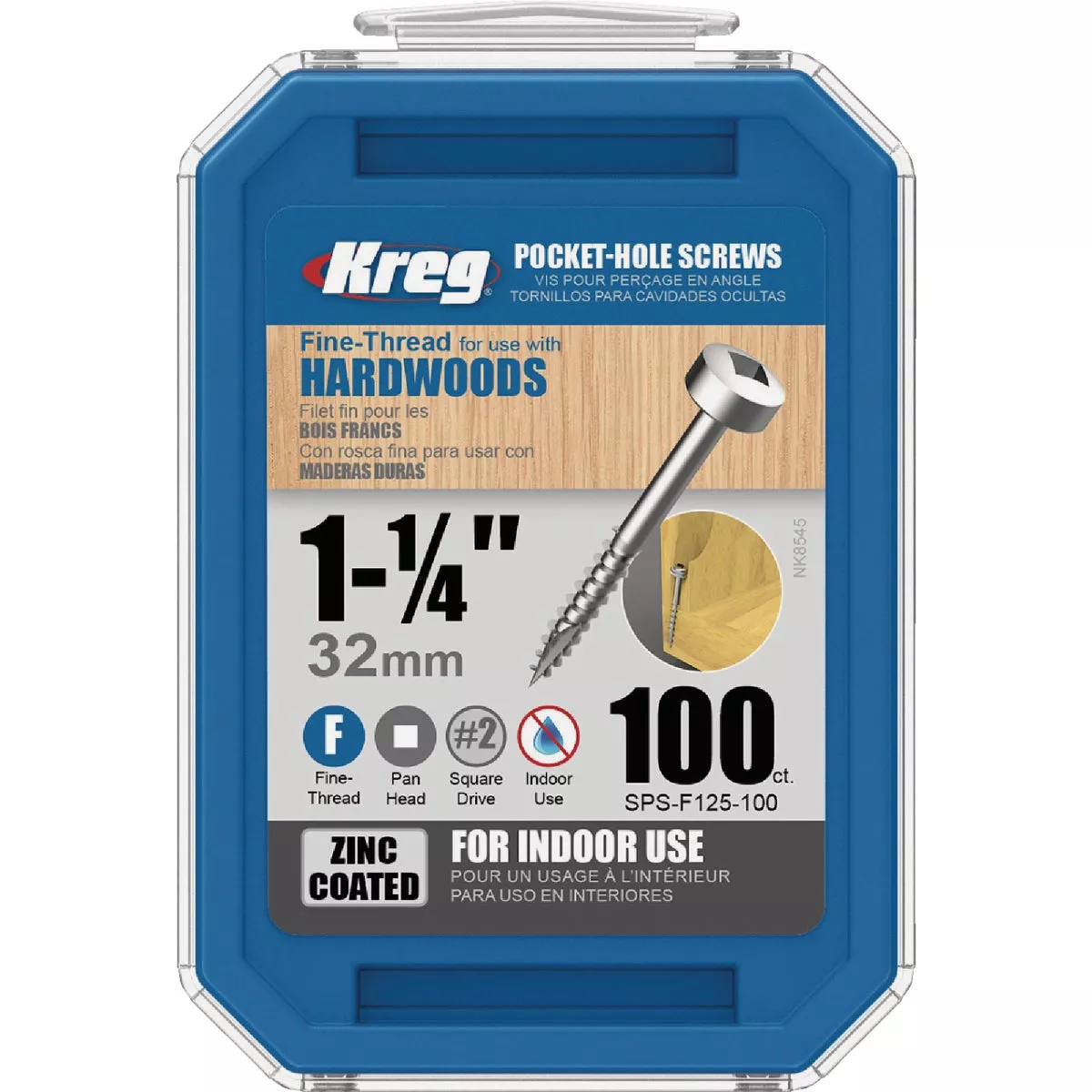Kreg #6 x 1-1/4 In. Square Fine Thread Pan Head Zinc Pocket-Hole Screw (100 Ct.) - photo 5