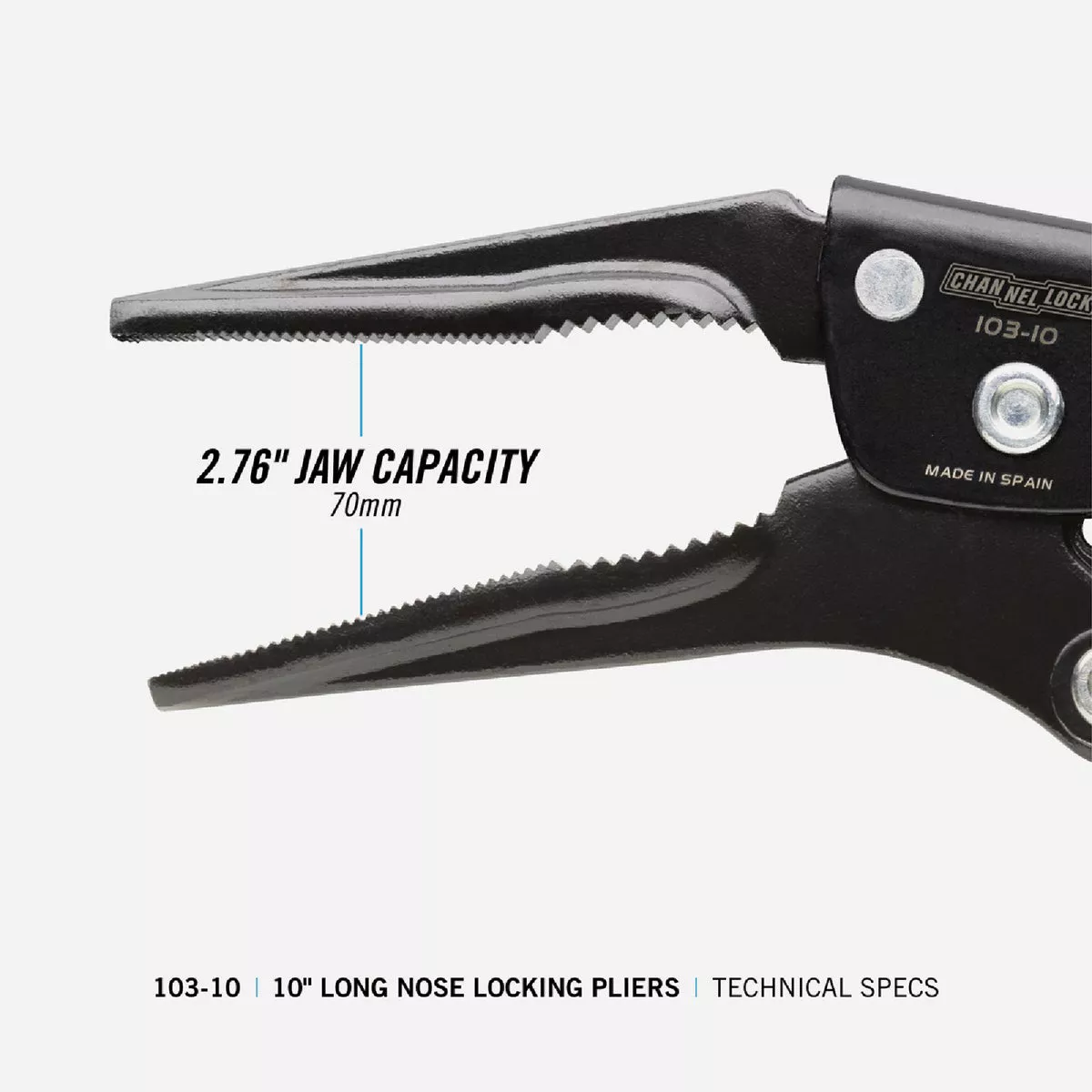 Channellock 10 In. Combination Long Nose Locking Pliers - photo 4