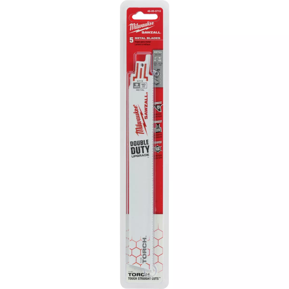 Milwaukee SAWZALL The TORCH 9 In. 10 TPI Metal Demolition Reciprocating Saw Blade (5-Pack) - photo 2