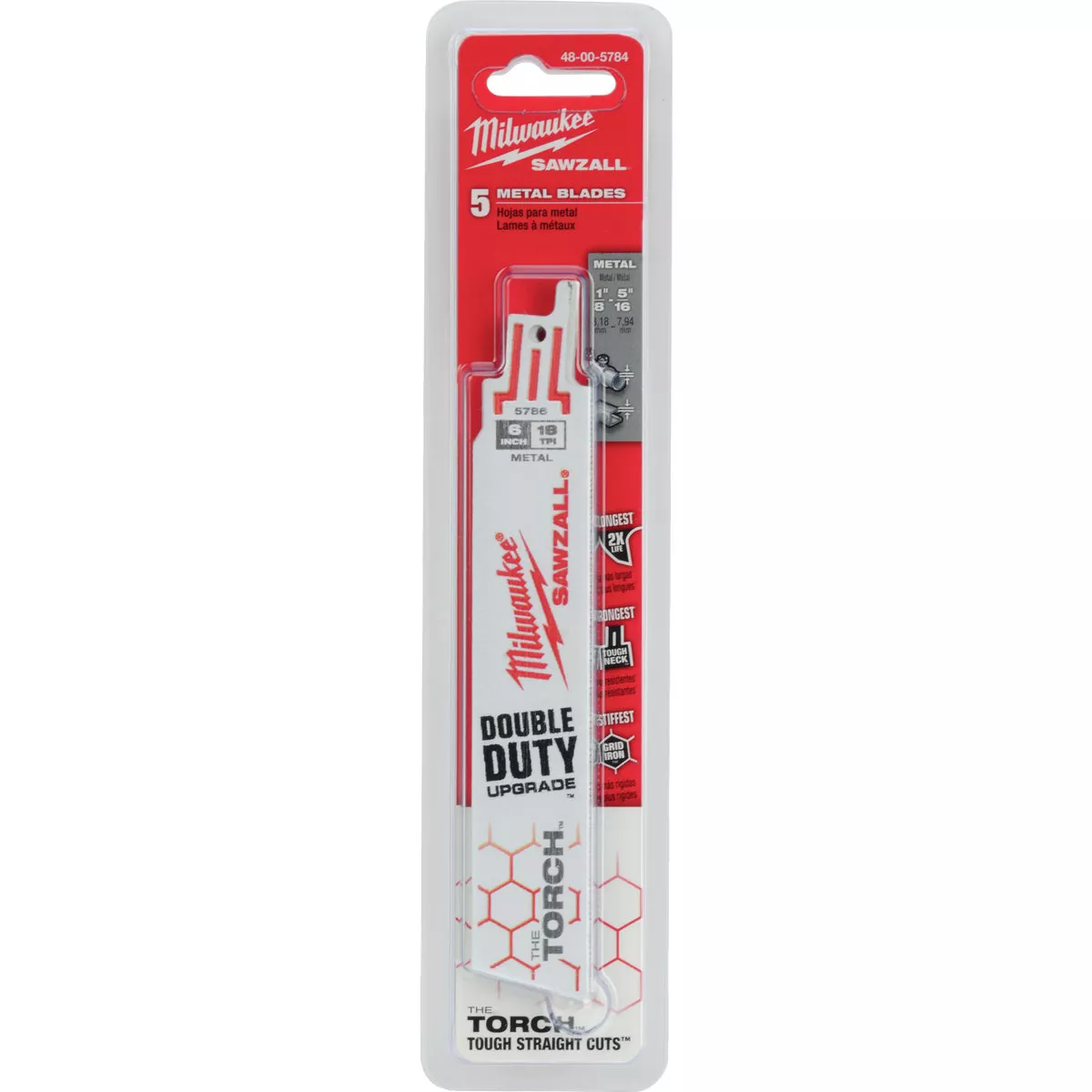 Milwaukee SAWZALL The TORCH 6 In. 18 TPI Metal Demolition Reciprocating Saw Blade (5-Pack) - photo 2