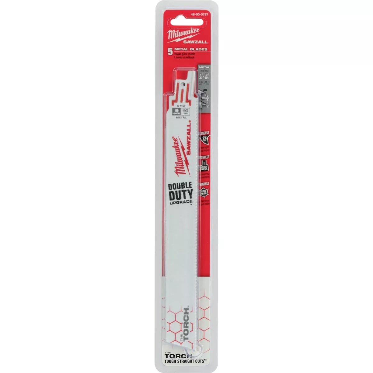 Milwaukee SAWZALL The TORCH 9 In. 14 TPI Metal Demolition Reciprocating Saw Blade (5-Pack) - photo 2