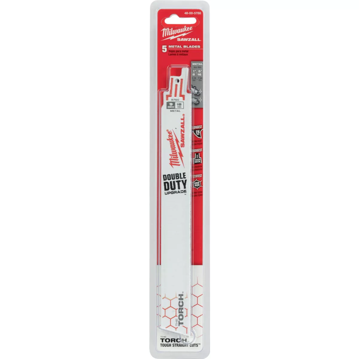 Milwaukee SAWZALL The TORCH 9 In. 18 TPI Metal Demolition Reciprocating Saw Blade (5-Pack) - photo 2