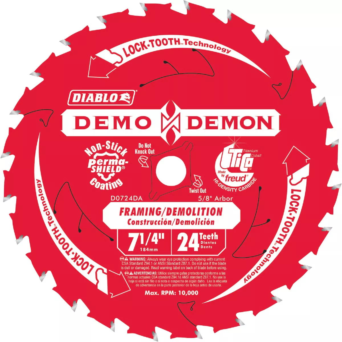 Diablo Demo Demon 7-1/4 In. 24-Tooth Framing/Demolition Circular Saw Blade