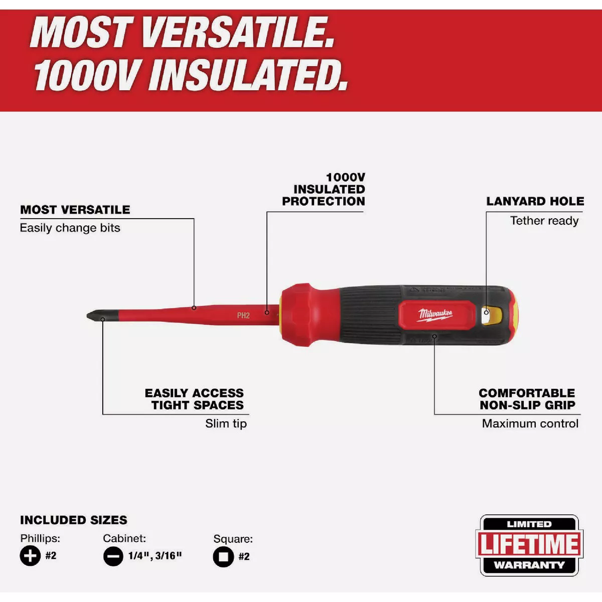 Milwaukee 4-In-1 1000V Insulated Slim Tip Multi-Bit Screwdriver - photo 3
