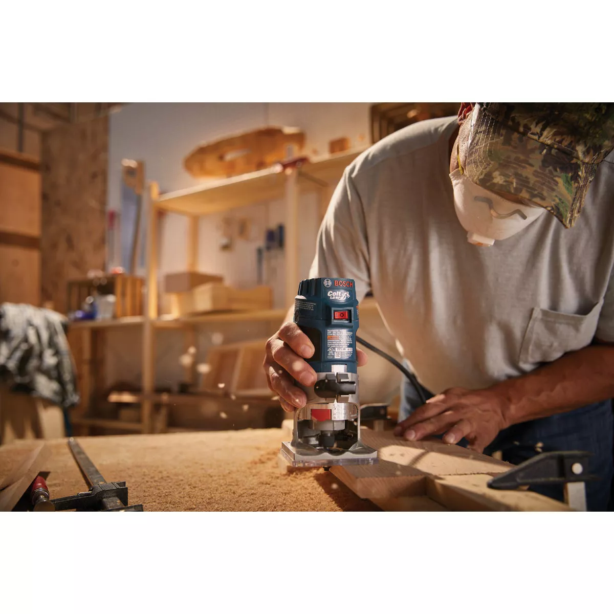 Bosch 5.6-Amp 1.0 HP Variable-Speed Fixed Base Palm Router - photo 5