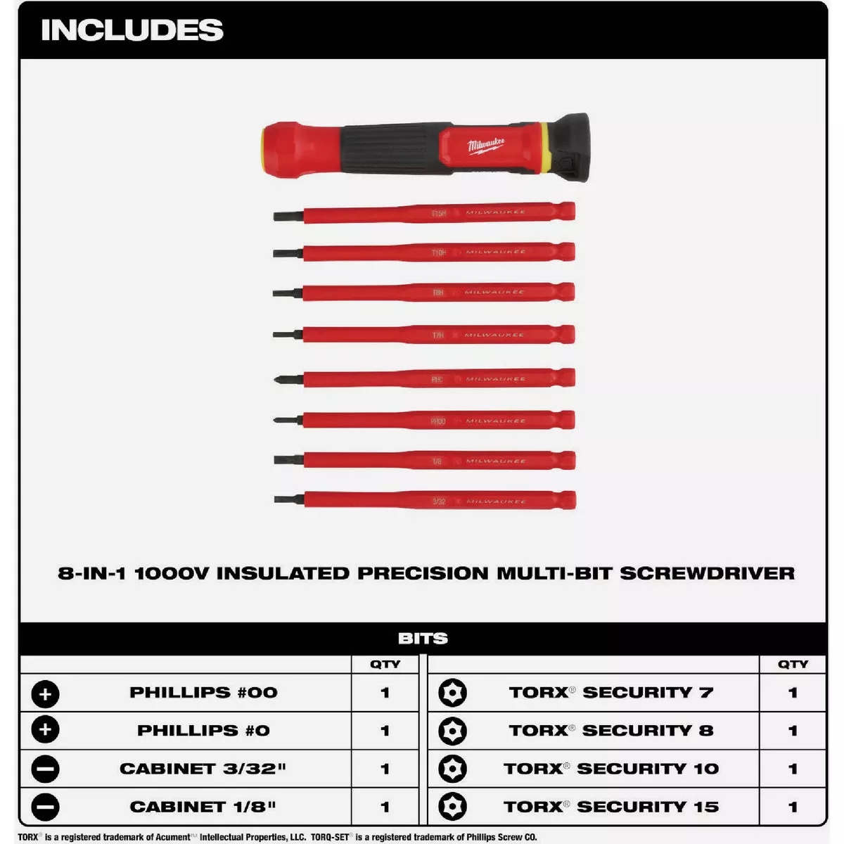 Milwaukee 8-In-1 1000V Insulated Precision Multi-Bit Screwdriver - photo 5
