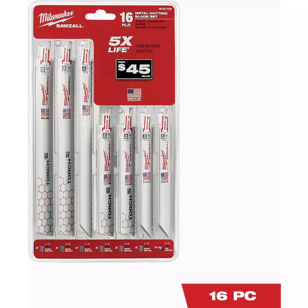 Milwaukee SAWZALL 16-Piece Multi-Material Reciprocating Saw Blade Set - photo 4