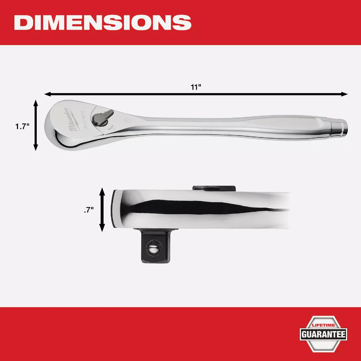 Milwaukee 1/2 In. Drive 90-Tooth Ratchet - photo 4