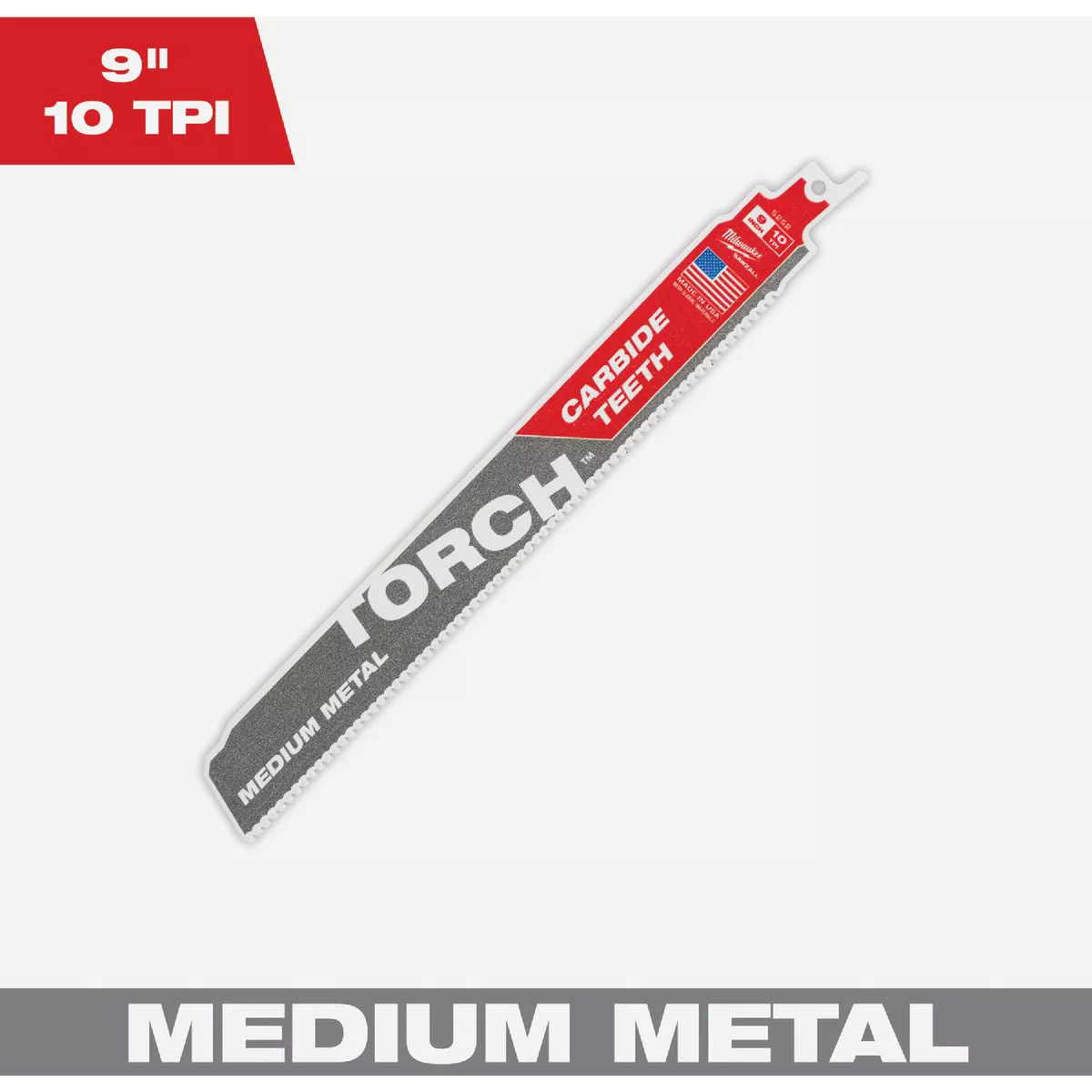 Milwaukee SAWZALL TORCH 9 In. 10 TPI Carbide Medium Metal Reciprocating Saw Blade