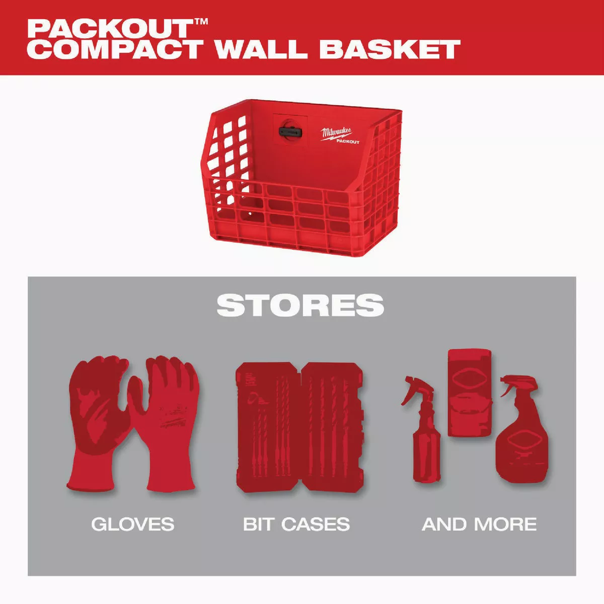 Milwaukee PACKOUT Compact Wall Basket - photo 3