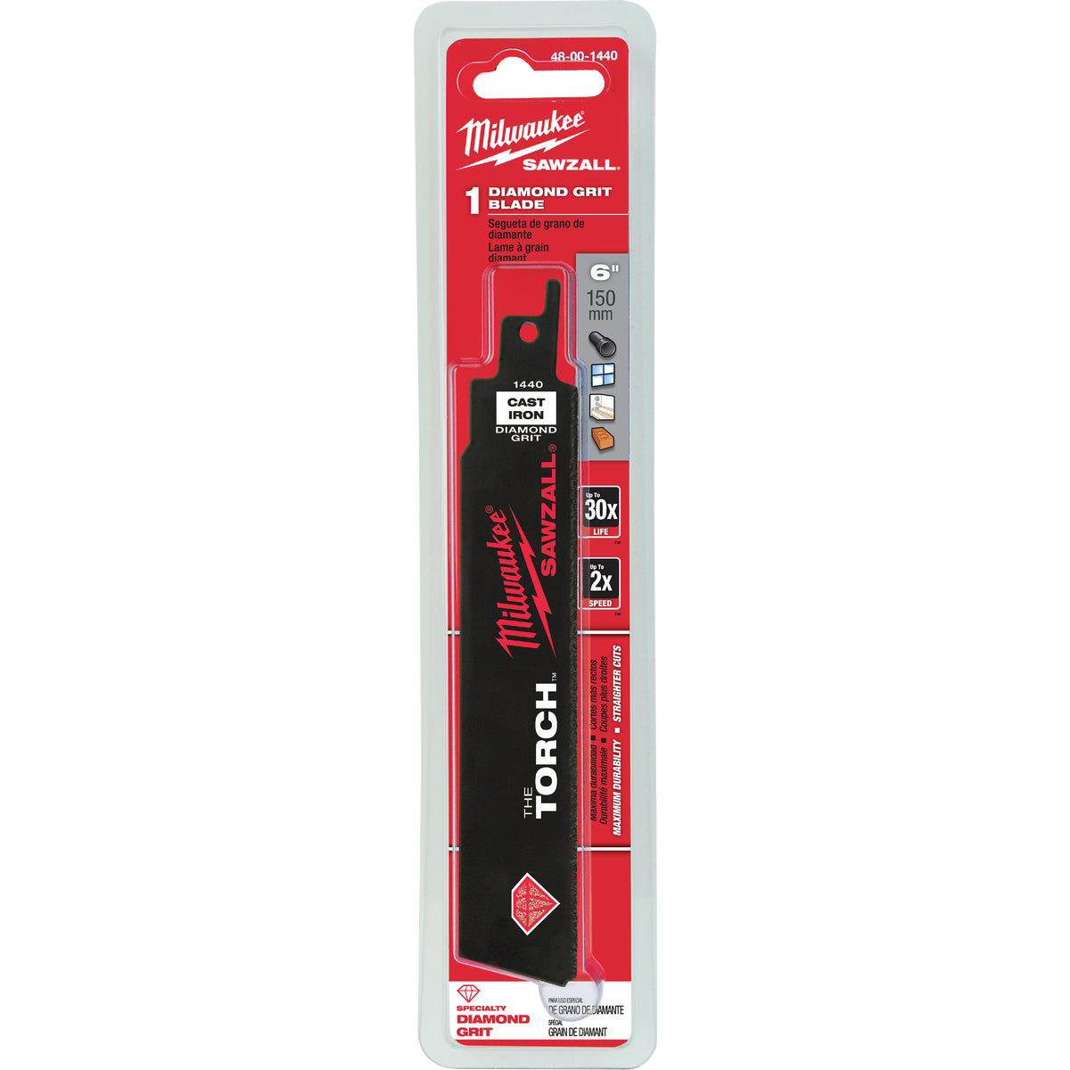 Milwaukee SAWZALL The TORCH 6 In. Diamond Grit Reciprocating Saw Blade