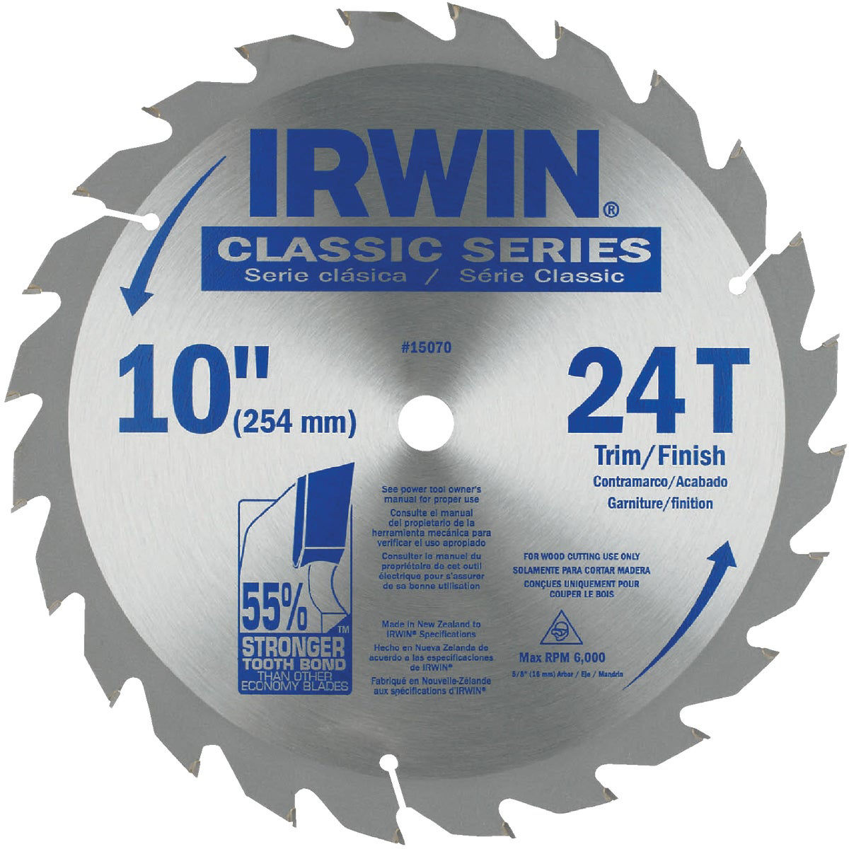 Irwin Classic Series 10 In. 24Tooth Trim/Finish Circular Saw Blade