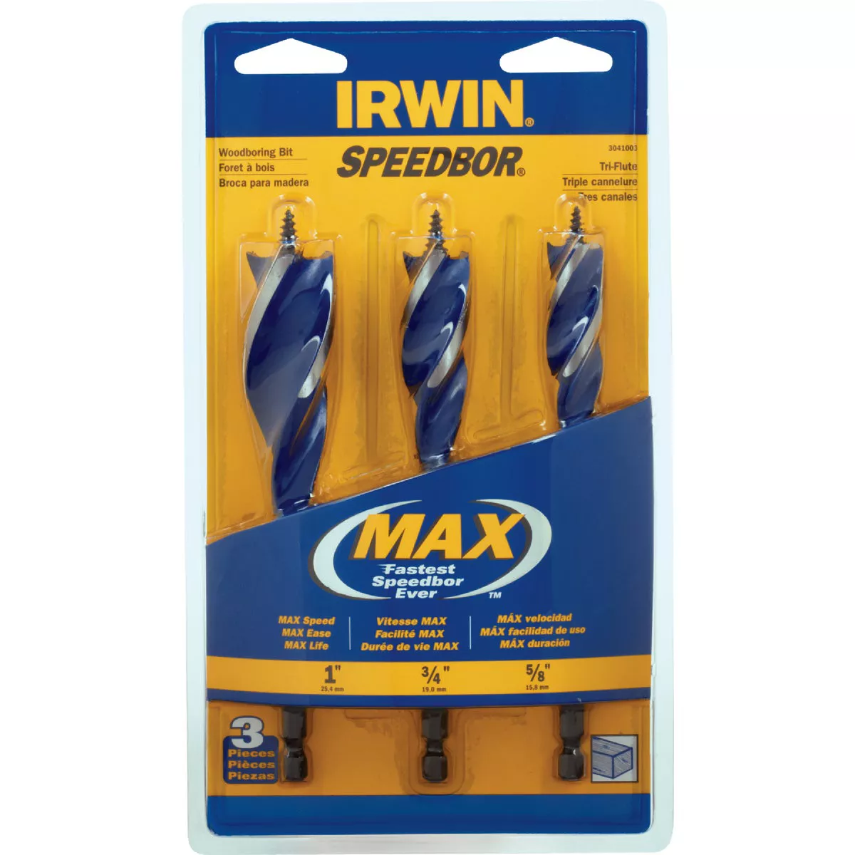 Irwin Speedbor MAX 3-Piece Auger Bit Set - photo 2