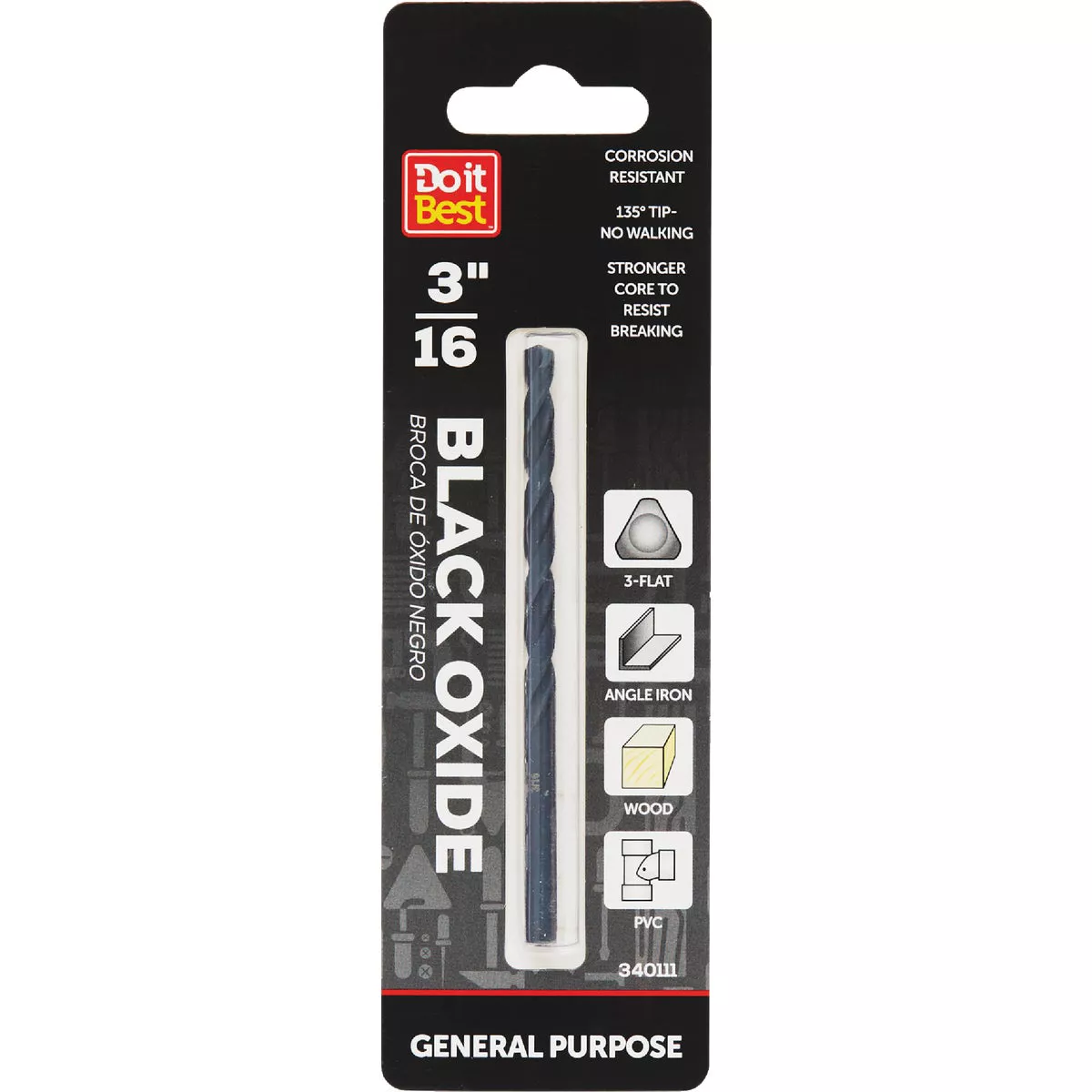 Do it Best 3/16 In. Black Oxide Drill Bit