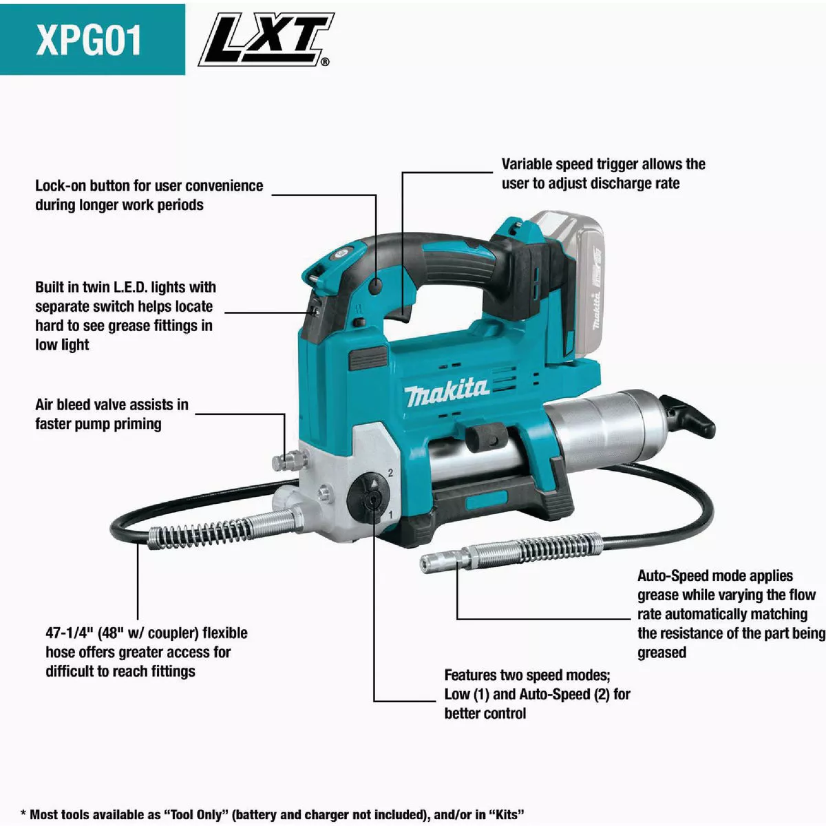 Makita 18V LXT Lithium-Ion Cordless Grease Gun (Tool Only) - photo 9