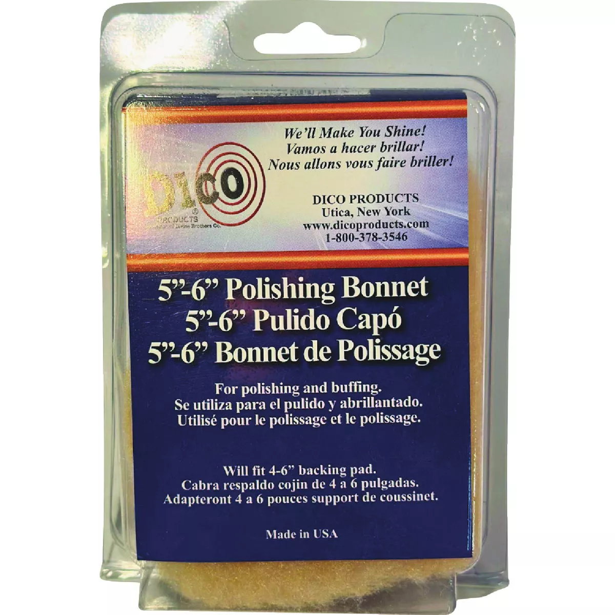 Dico 5 In. to 6 In. Synthetic Tie-On Polishing Bonnet - photo 2