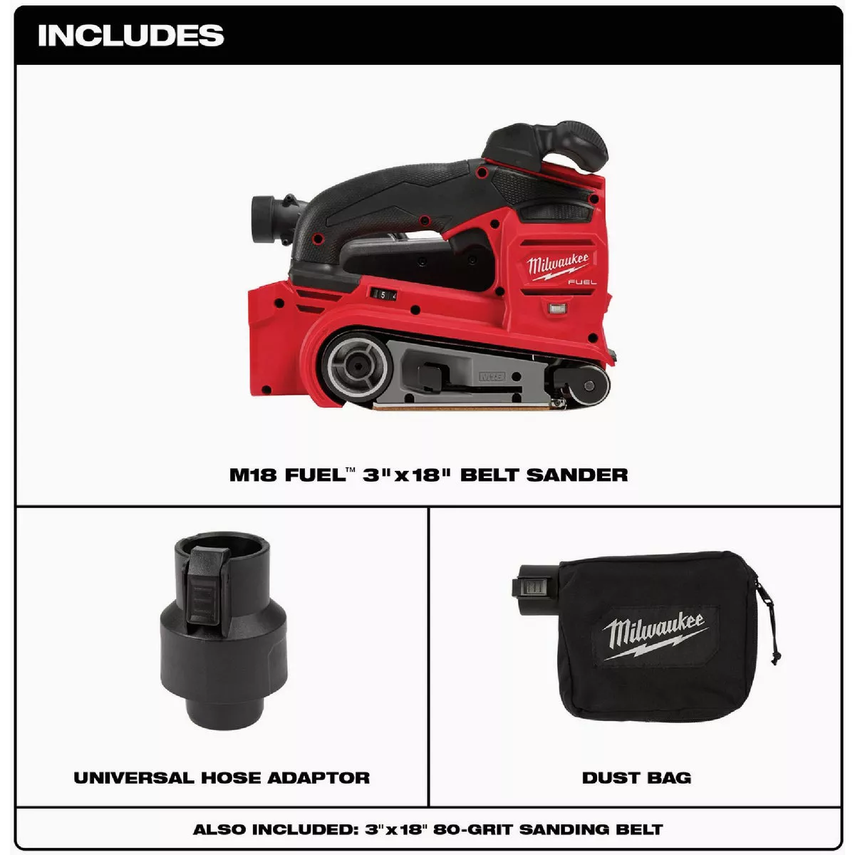 Milwaukee M18 FUEL Brushless 3 In. x 18 In. Cordless Belt Sander (Tool Only) - photo 3