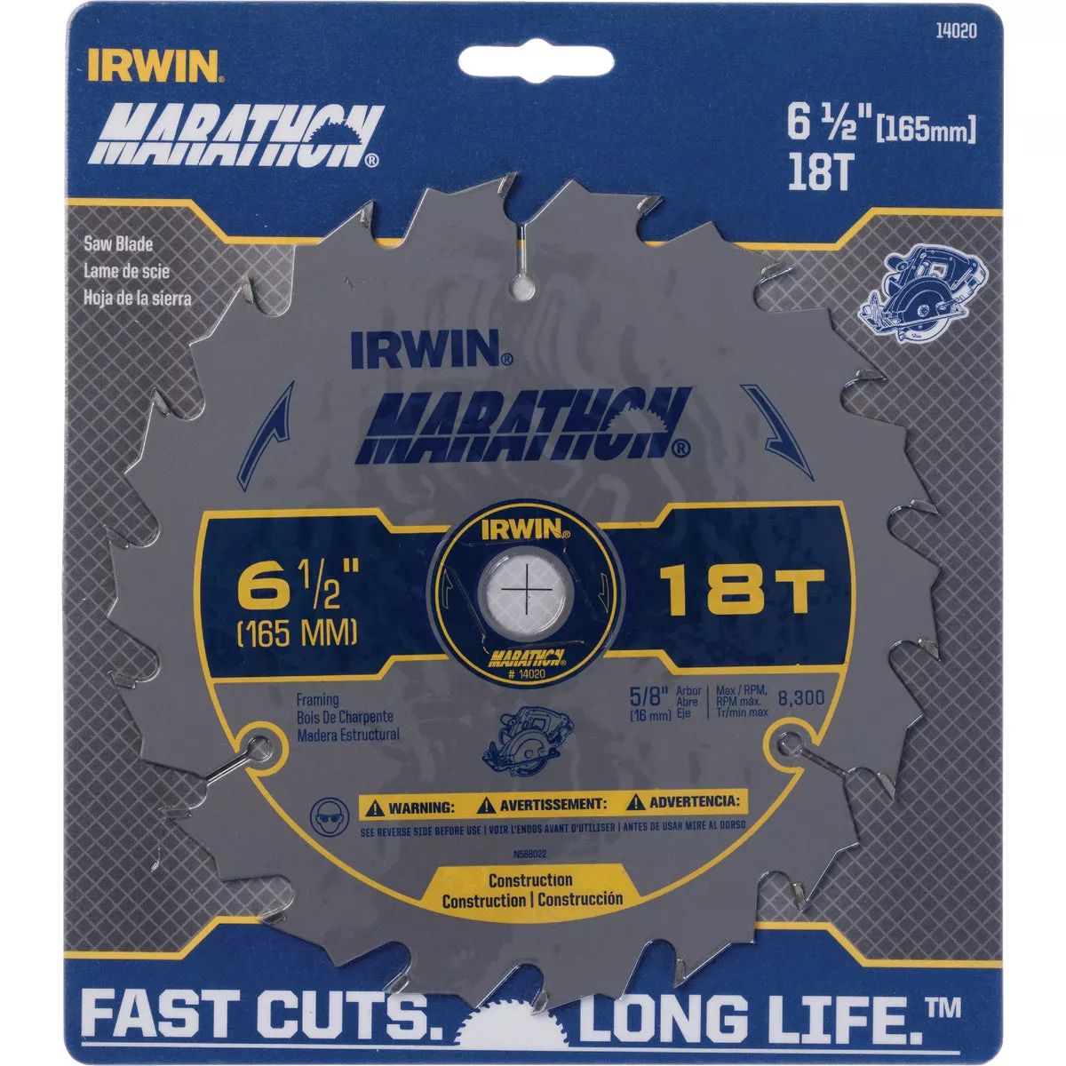 Irwin Marathon 6-1/2 In. 18-Tooth Framing/Ripping Circular Saw Blade - photo 2