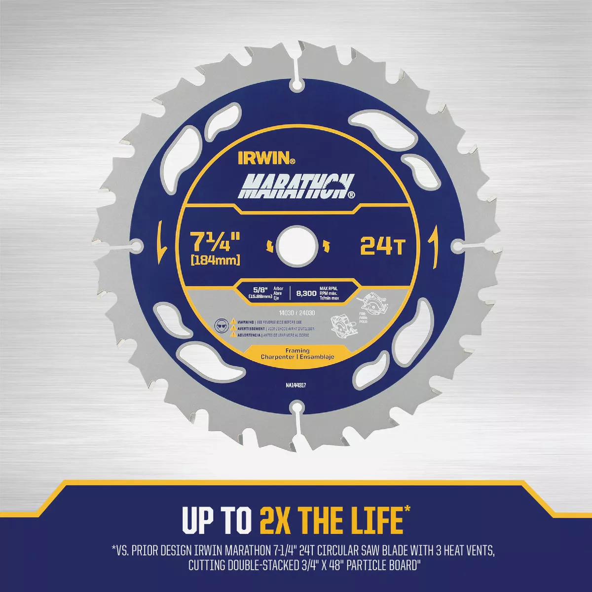Irwin Marathon 7-1/4 In. 24-Tooth Framing/Ripping Circular Saw Blade - photo 3