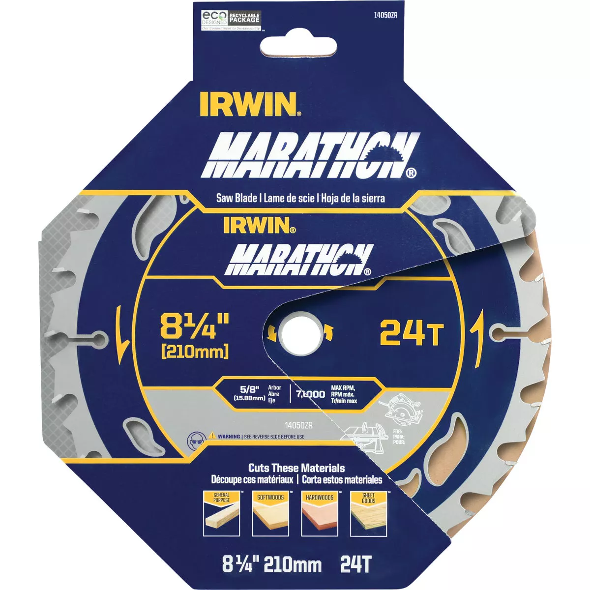 Irwin Marathon 8-1/4 In. 24-Tooth General Purpose Circular Saw Blade - photo 2