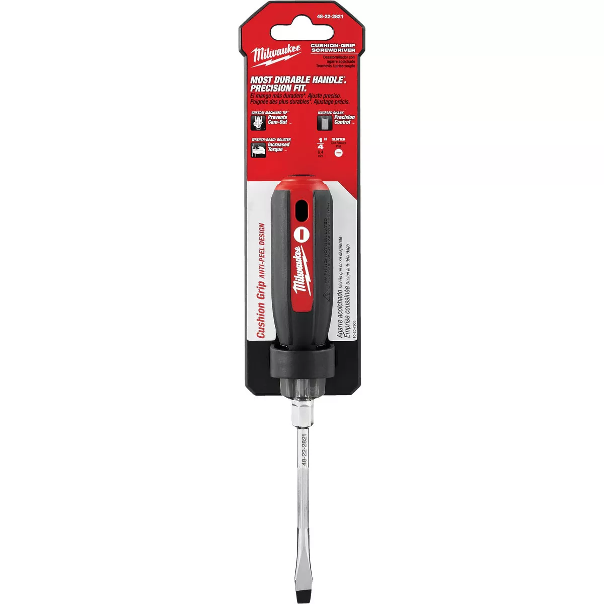 Milwaukee 1/4 In. x 4 In. Cushion Grip Slotted Screwdriver