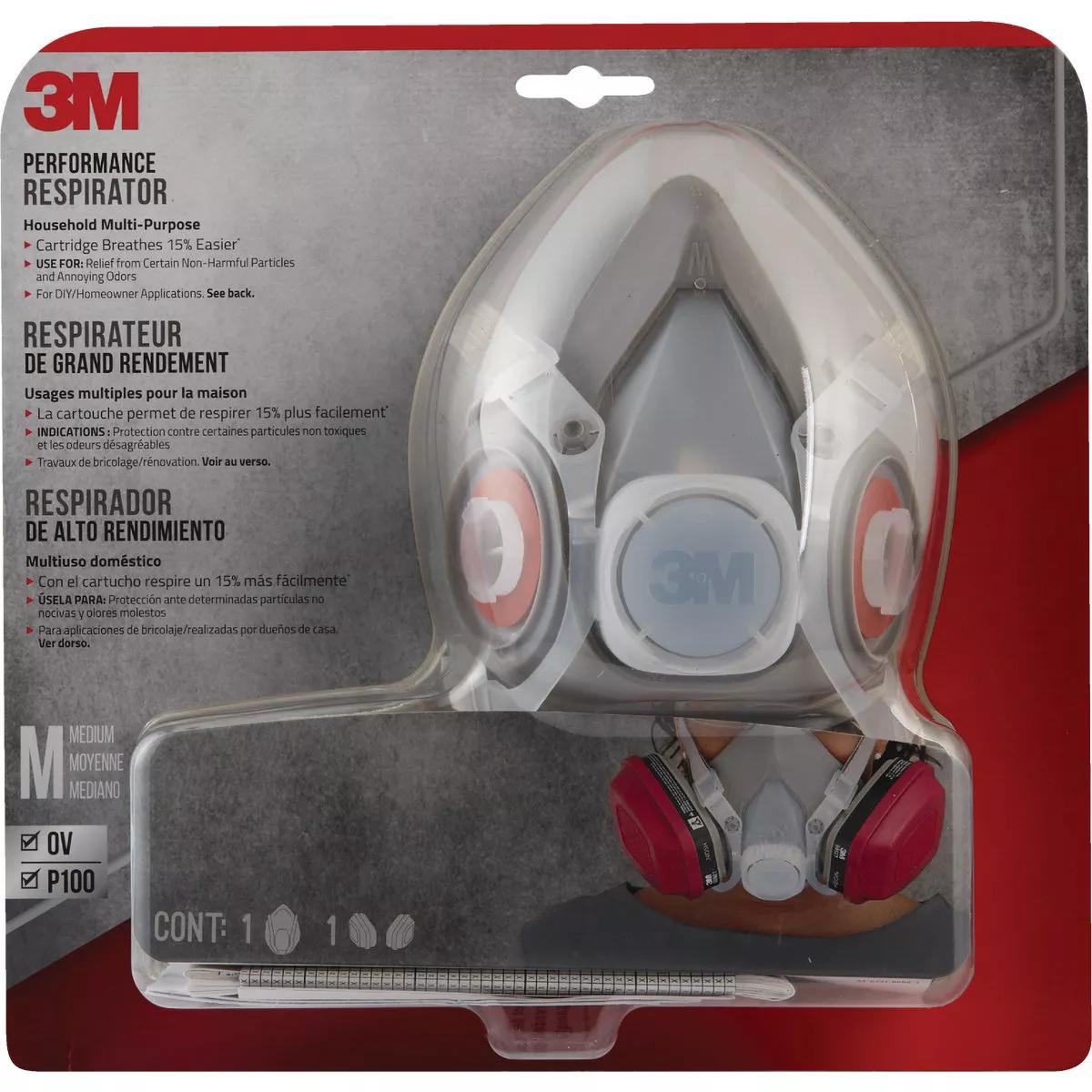 3M OV/P100 Performance Respirator for Household Use - photo 2