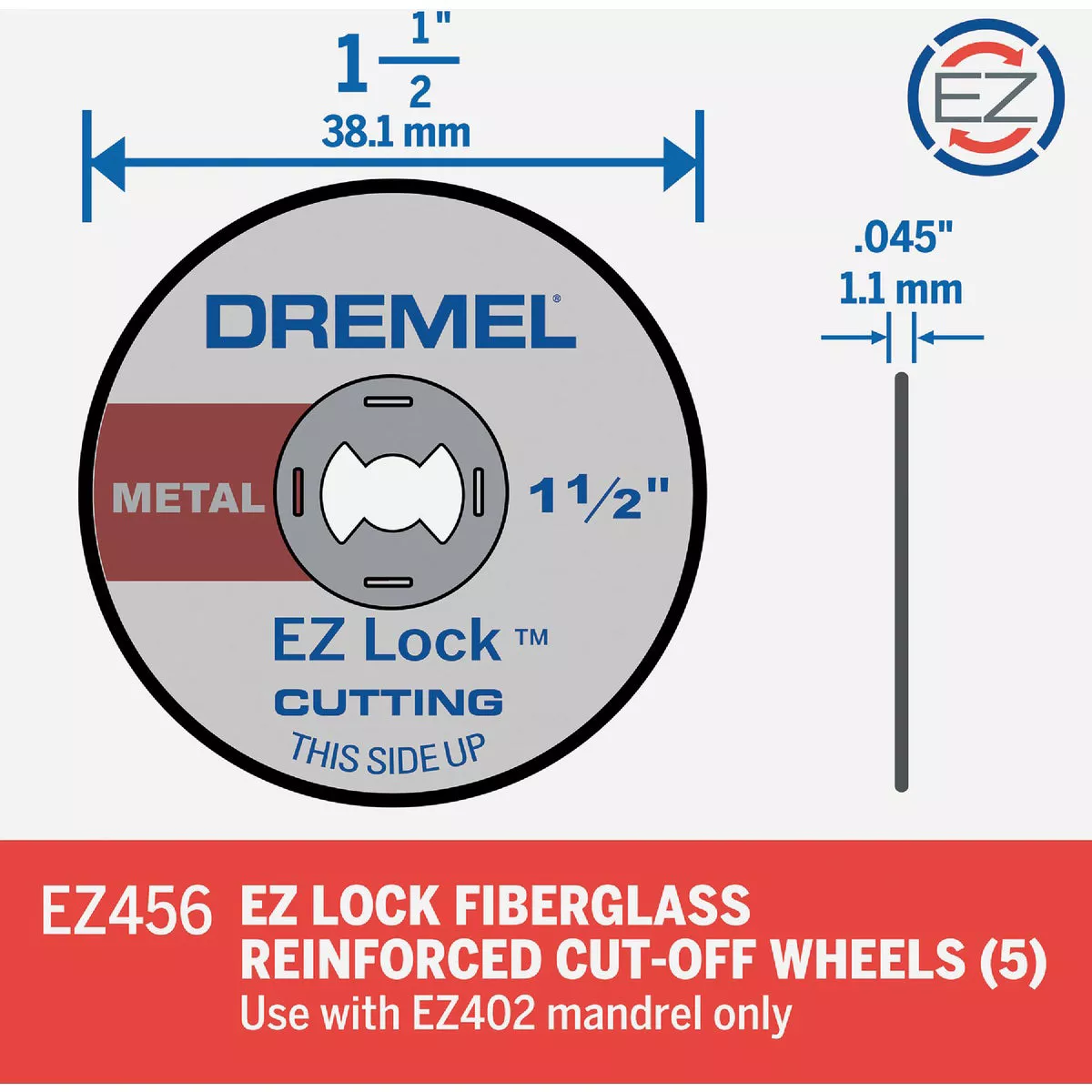 Dremel 1-1/2 In. EZ Lock Metal Cut-Off Wheel, (5-Pack) - photo 5