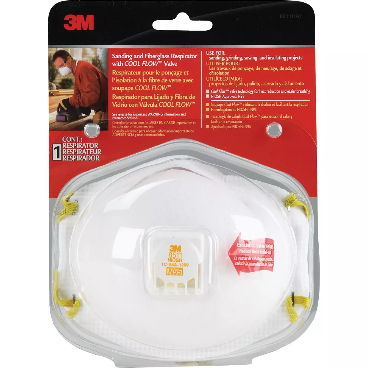 3M N95 Cool Flow Valve Respirator for Sanding & Fiberglass - photo 2