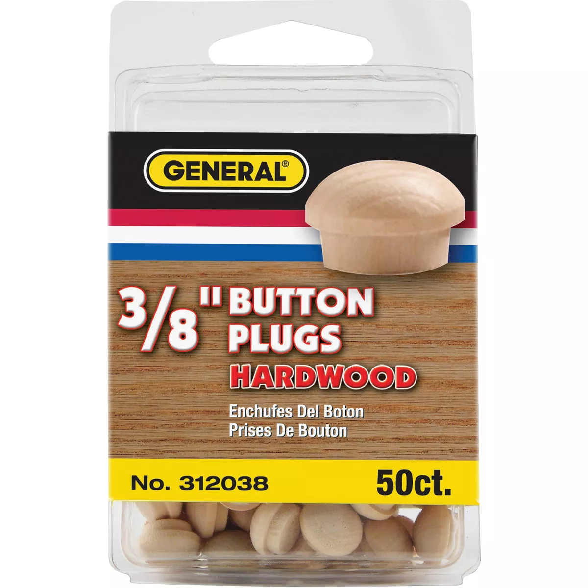 General Tools 1/2 In. Hardwood Round Head Button Plug (50-Count) - photo 2