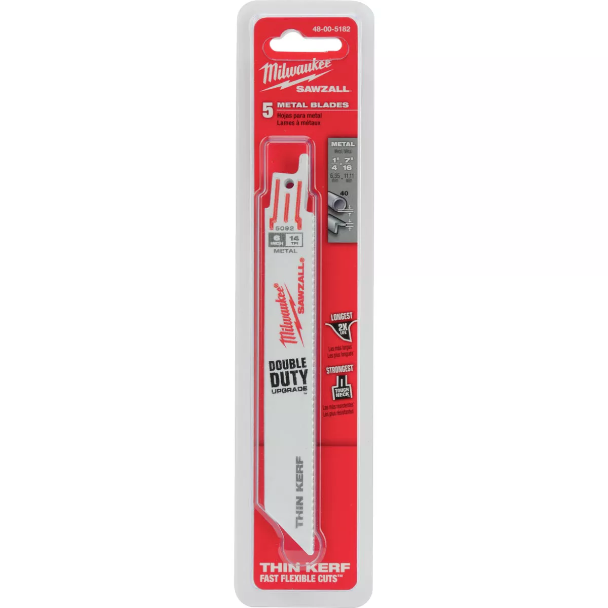 Milwaukee SAWZALL 6 In. 14 TPI Metal Reciprocating Saw Blade (5-Pack) - photo 2