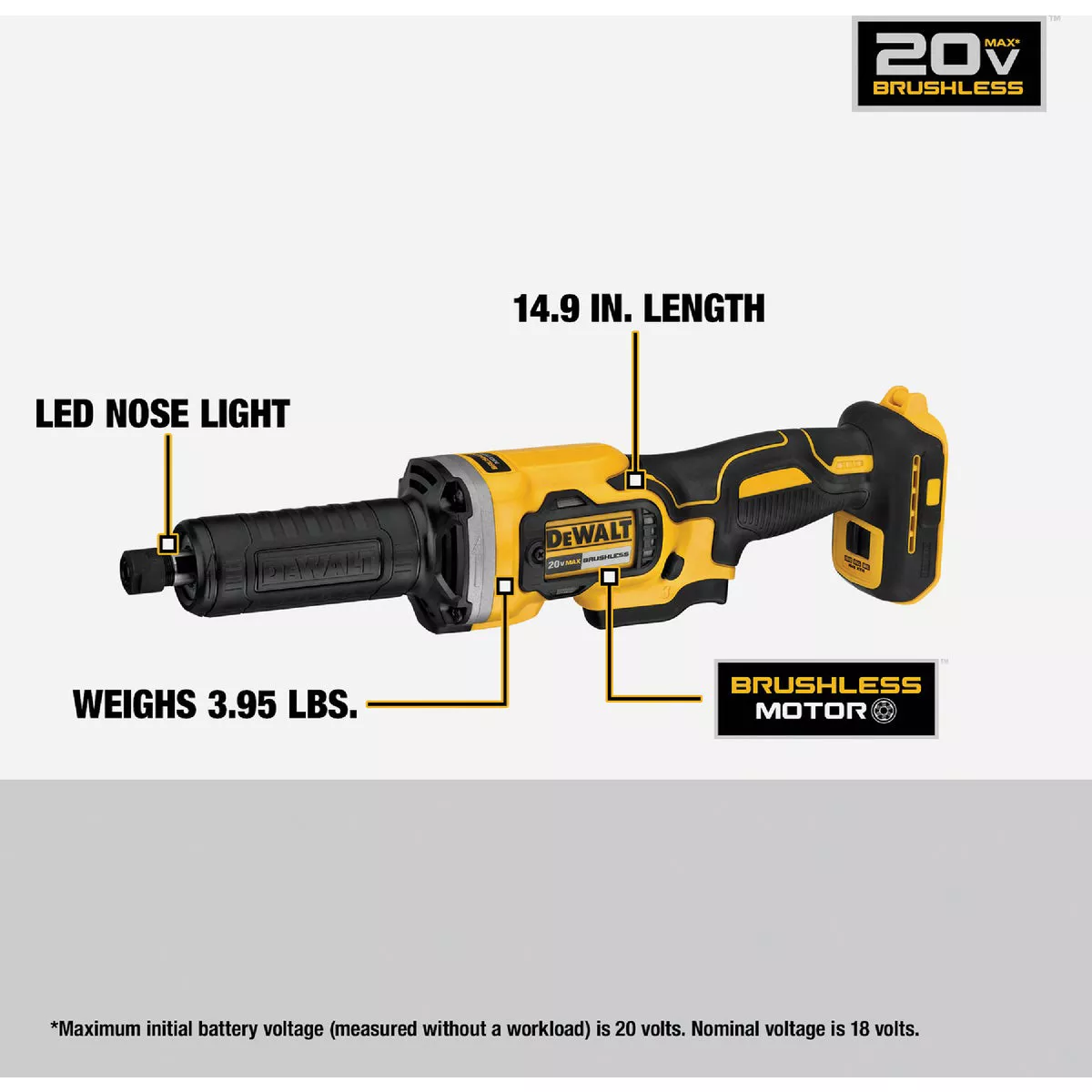 DEWALT 20V MAX Brushless 1/4 In. Cordless Die Grinder (Tool Only) - photo 2