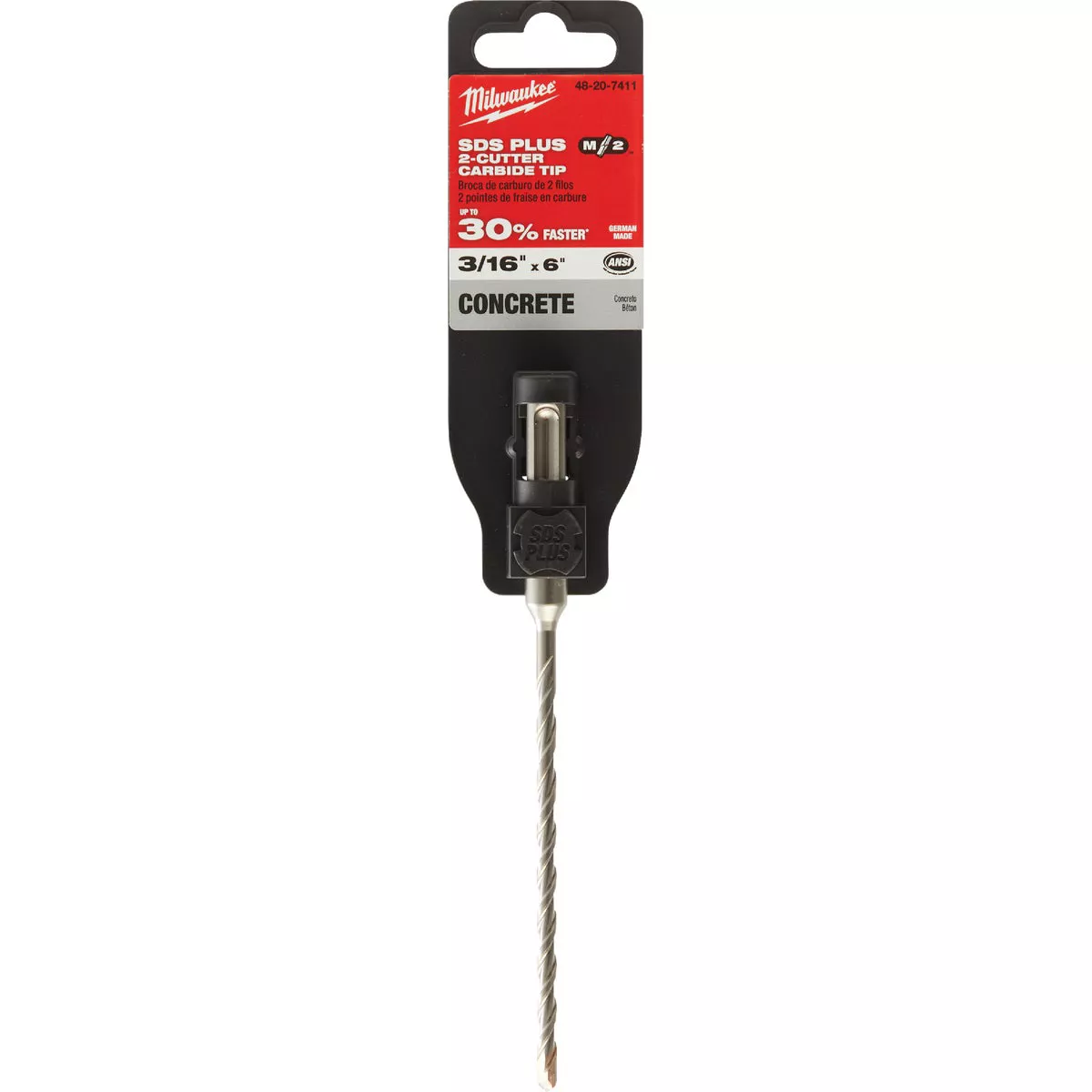 Milwaukee M/2 SDS-Plus 3/16 In. x 6 In. 2-Cutter Rotary Hammer Drill Bit - photo 2