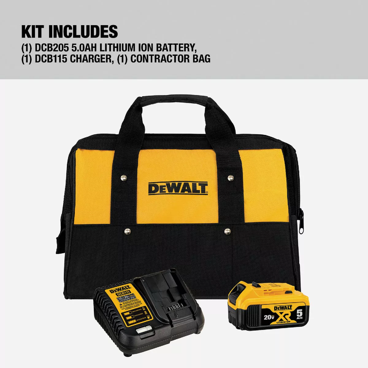 DEWALT 20V MAX XR Premium Lithium-Ion 5.0 Ah Battery Pack & Charger Kit - photo 2