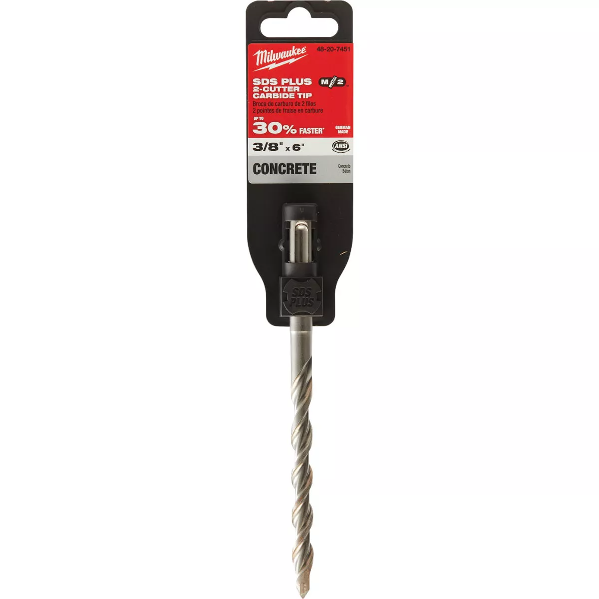 Milwaukee M/2 SDS-Plus 3/8 In. x 6 In. 2-Cutter Rotary Hammer Drill Bit - photo 2