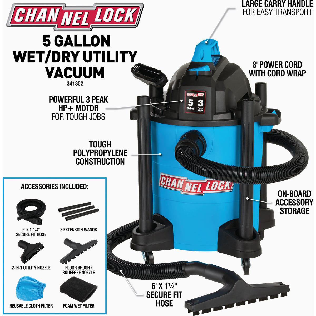 Channellock 5 Gal. 3.5Peak HP Wet/Dry Vacuum Do it Best