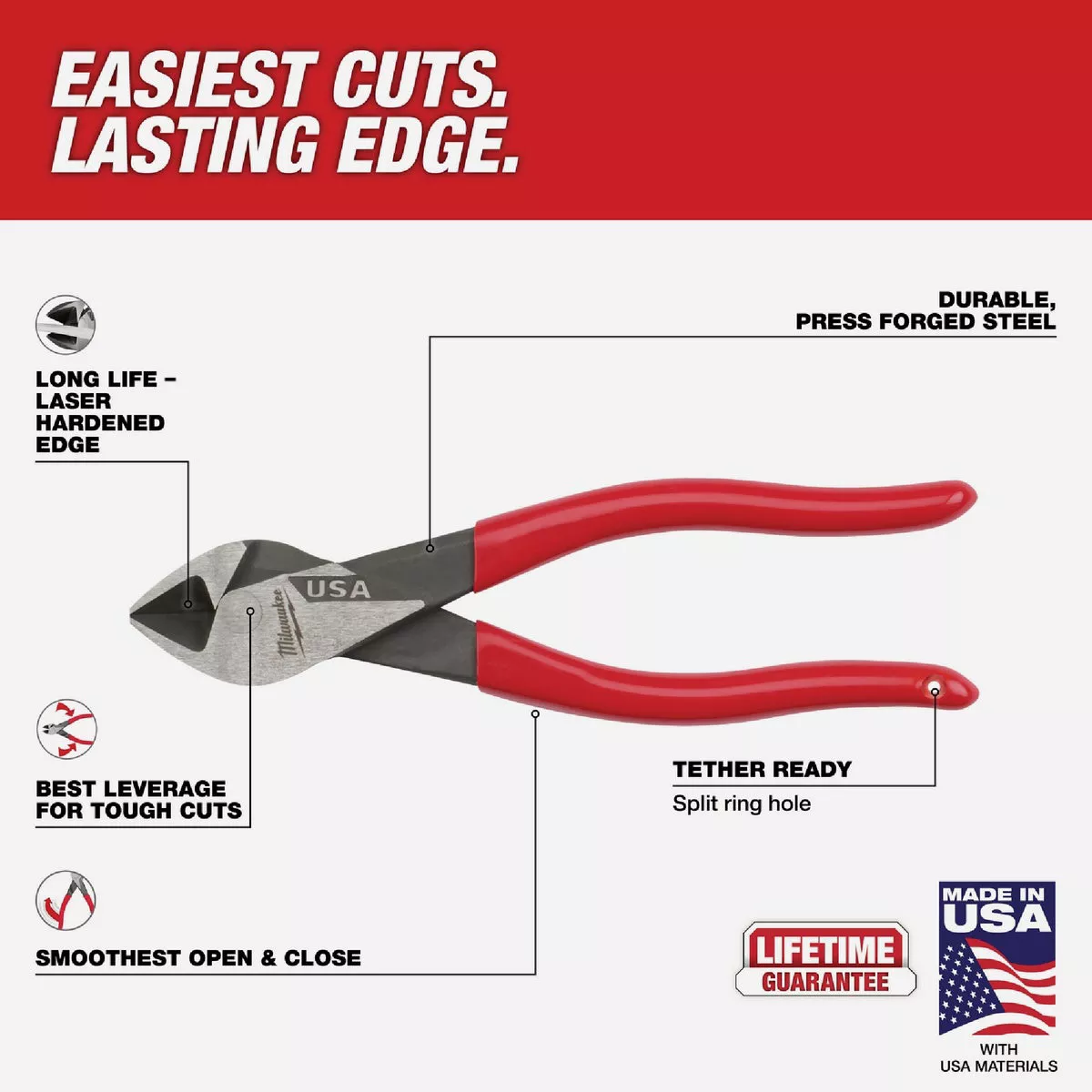 Milwaukee 7 In. Dipped Grip Diagonal Cutting Pliers | True Value Hardware