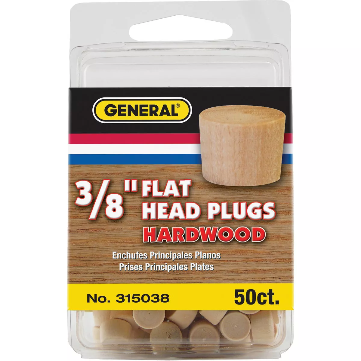General Tools 3/8 In. Hardwood Flat Head Plug (50-Count) - photo 2