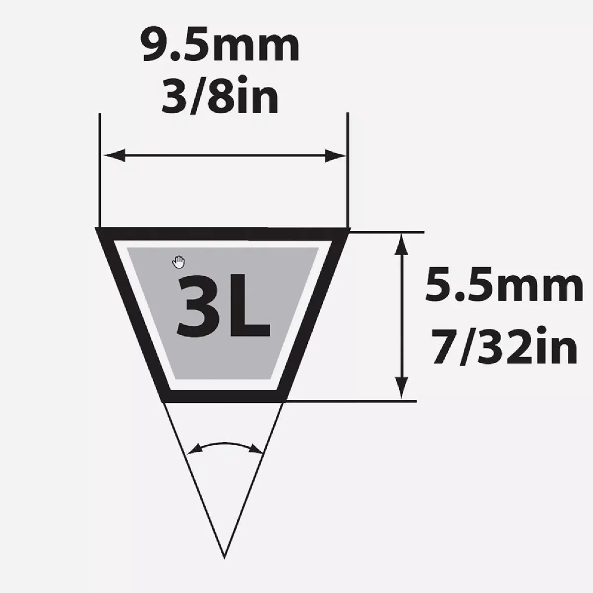 Mitsuboshi Fractional Horsepower 3L Type, 3/8 In. x 21 In. - photo 2
