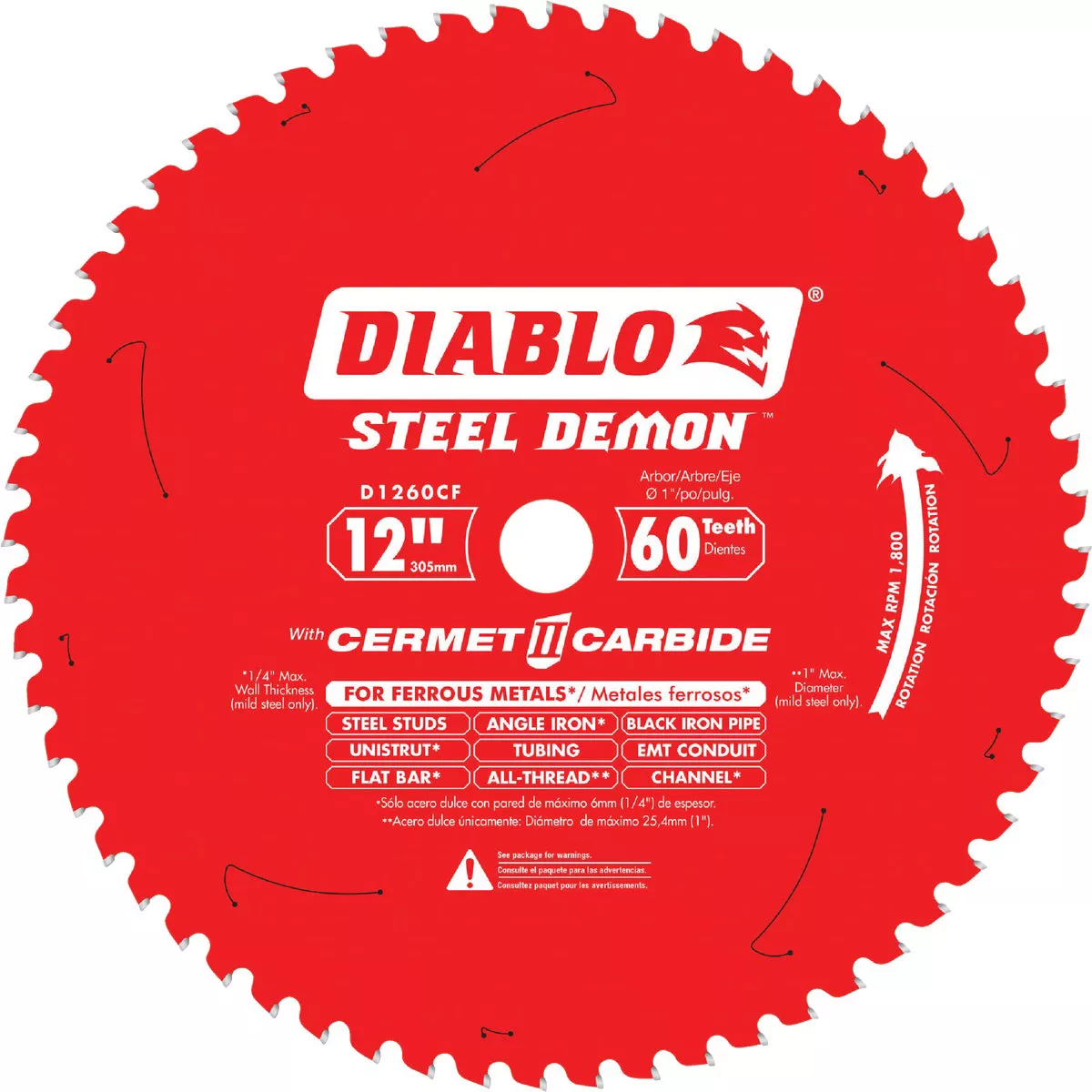 Diablo Steel Demon 12 In. 60-Tooth Cermet II Metal Circular Saw Blade