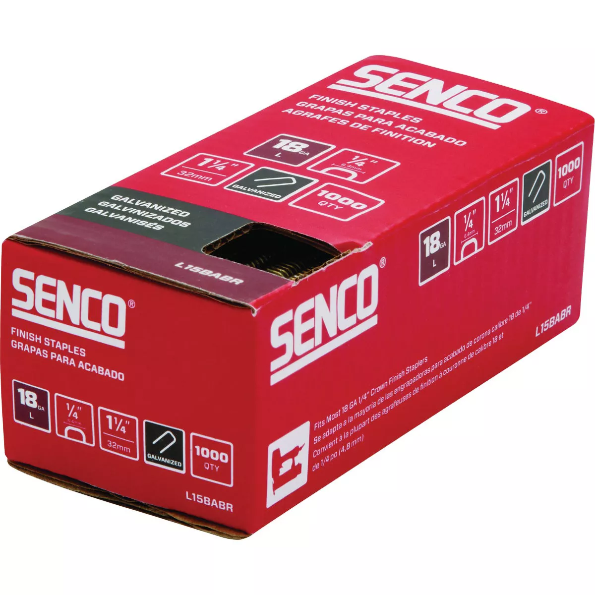 Senco AccuSet 1/4 In. x 1-1/4 In. 18-Gauge Galvanized Medium Wire Finish Staple (1000 Ct.) - photo 2