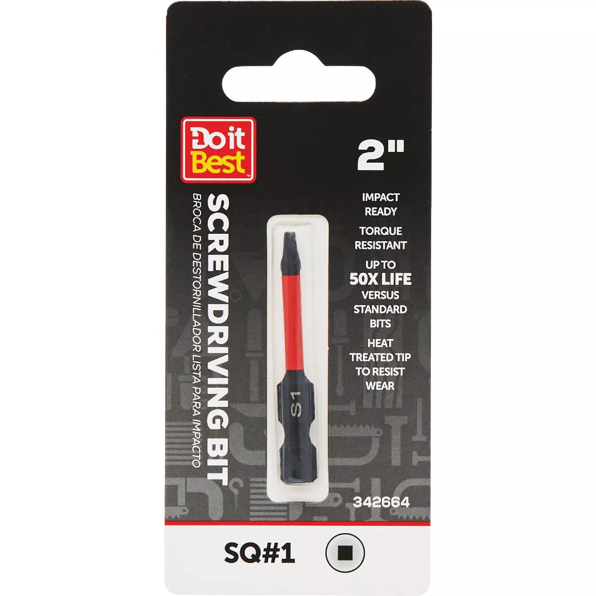 Do it Best 2 In. Square #1 Impact Ready Screwdriver Bit