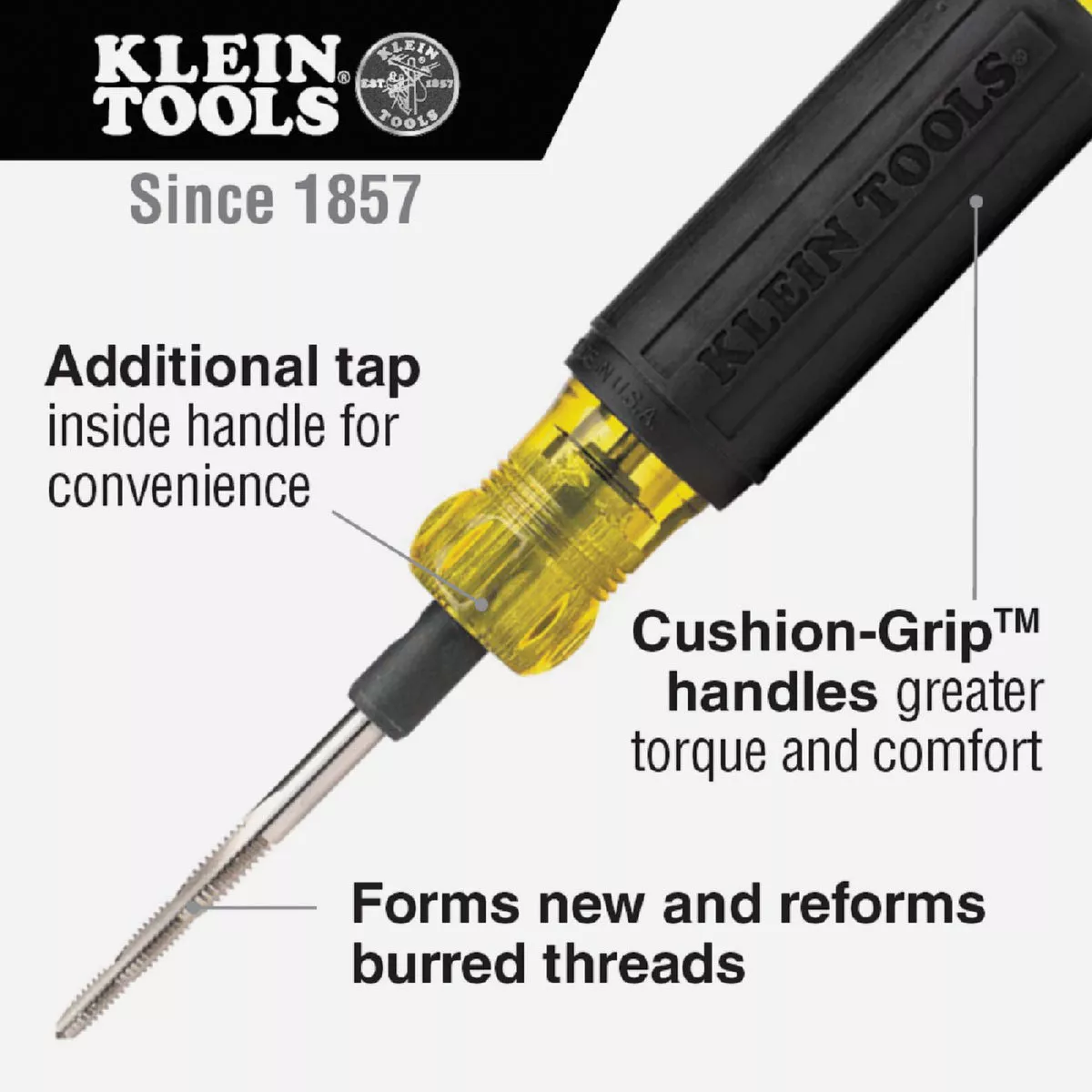 Klein 6-in-1 Multi Tap Tool (6-32, 8-32, 10-32, 10-24, 12-24, 1/4-20) - photo 3
