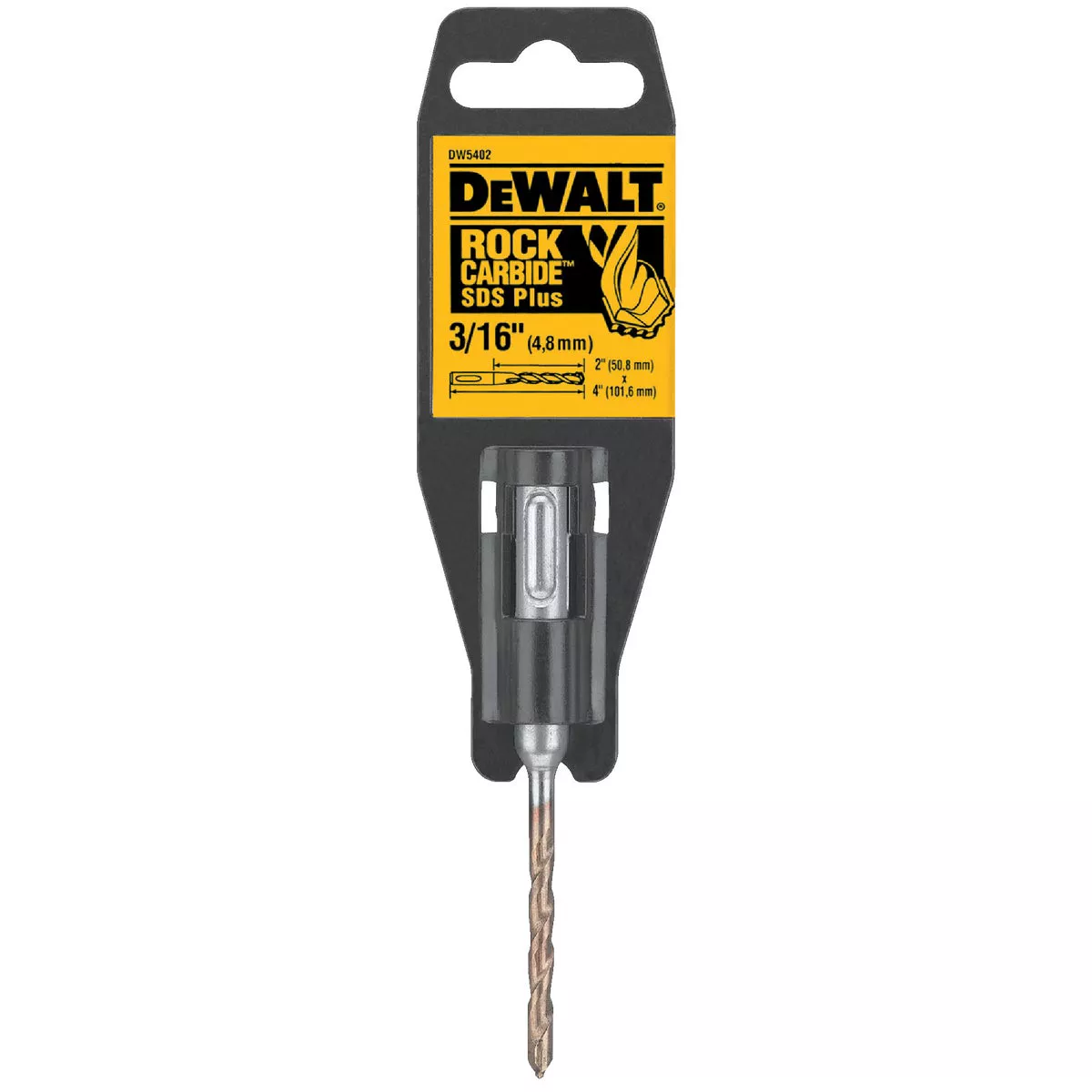 DEWALT SDS-Plus 3/16 In. x 4 In. 2-Cutter Rotary Hammer Drill Bit
