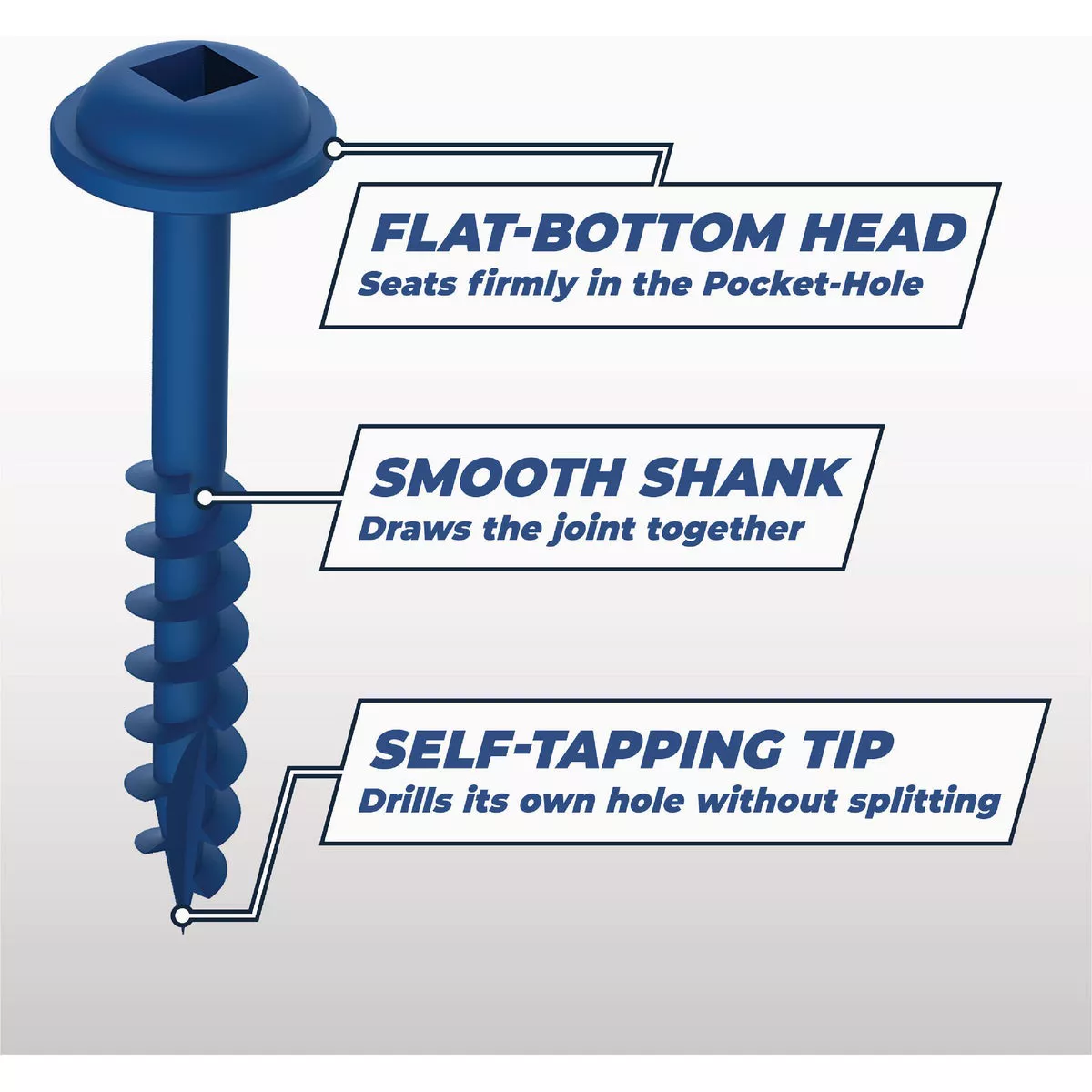 Kreg Blue-Kote #7 x 1-1/4 In. Square Coarse Thread Maxi-Loc Head Pocket-Hole Screw (100 Ct.) - photo 4