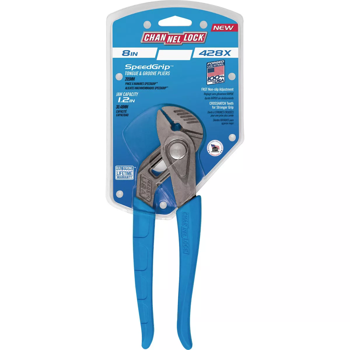 Channellock SpeedGrip 8 In. Straight Jaw Groove Joint Pliers - photo 2