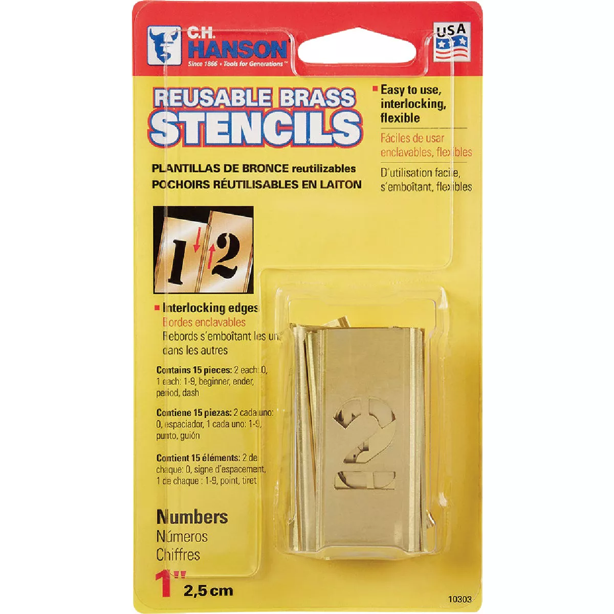 CH Hanson 1 In. Numeral Stencil Set (15 Piece)