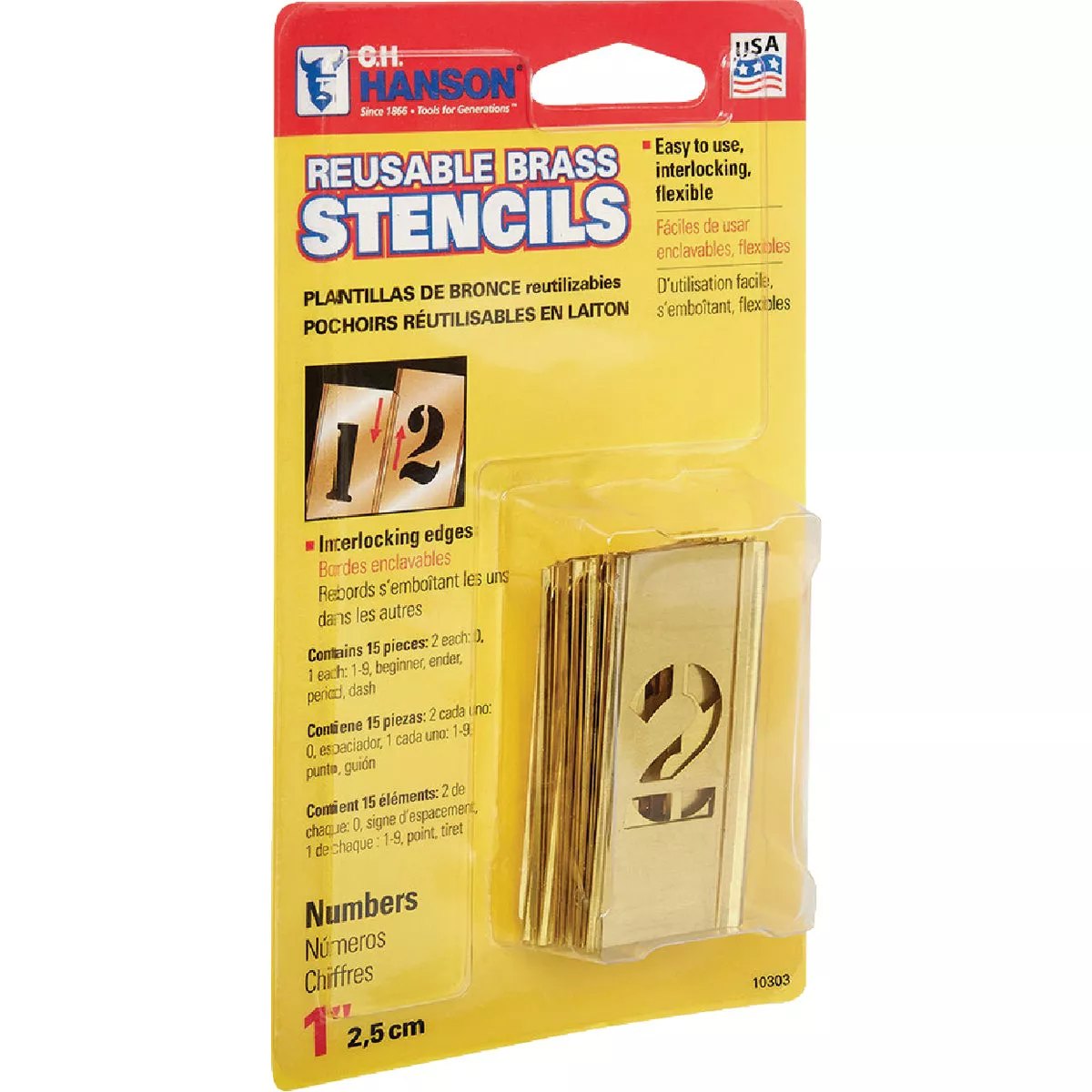 CH Hanson 1 In. Numeral Stencil Set (15 Piece) - photo 2