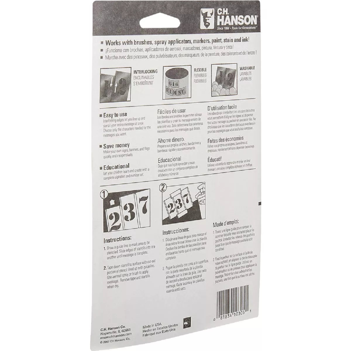 C.H. Hanson 2 In. Numeral Stencil Set (15 Piece) - photo 3